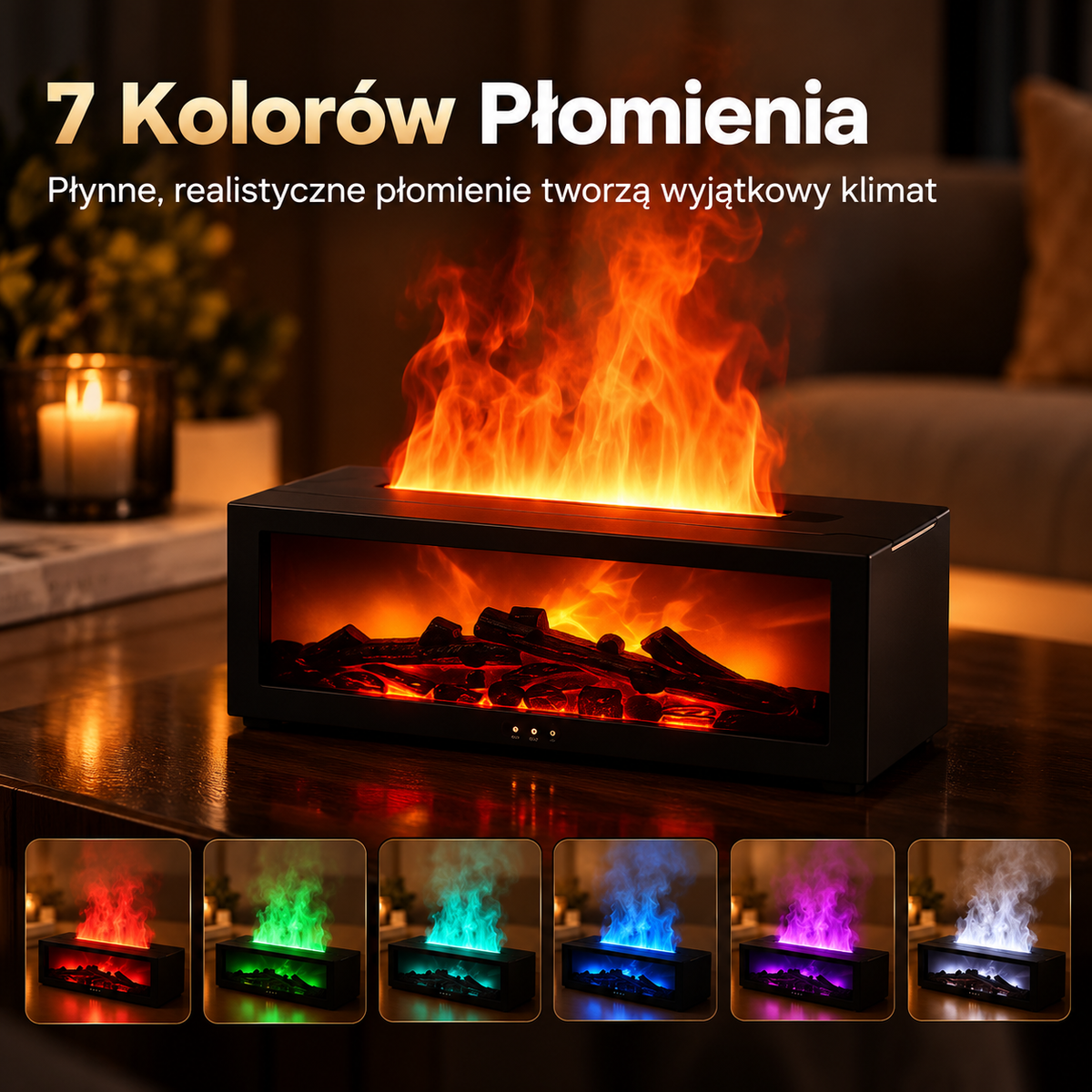 Kominek dyfuzor z efektem płomienia