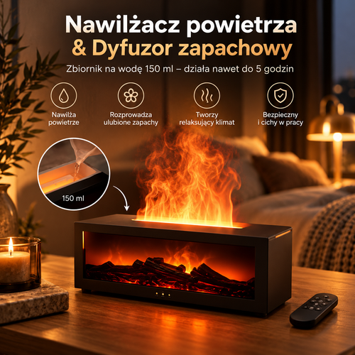 Kominek dyfuzor z efektem płomienia